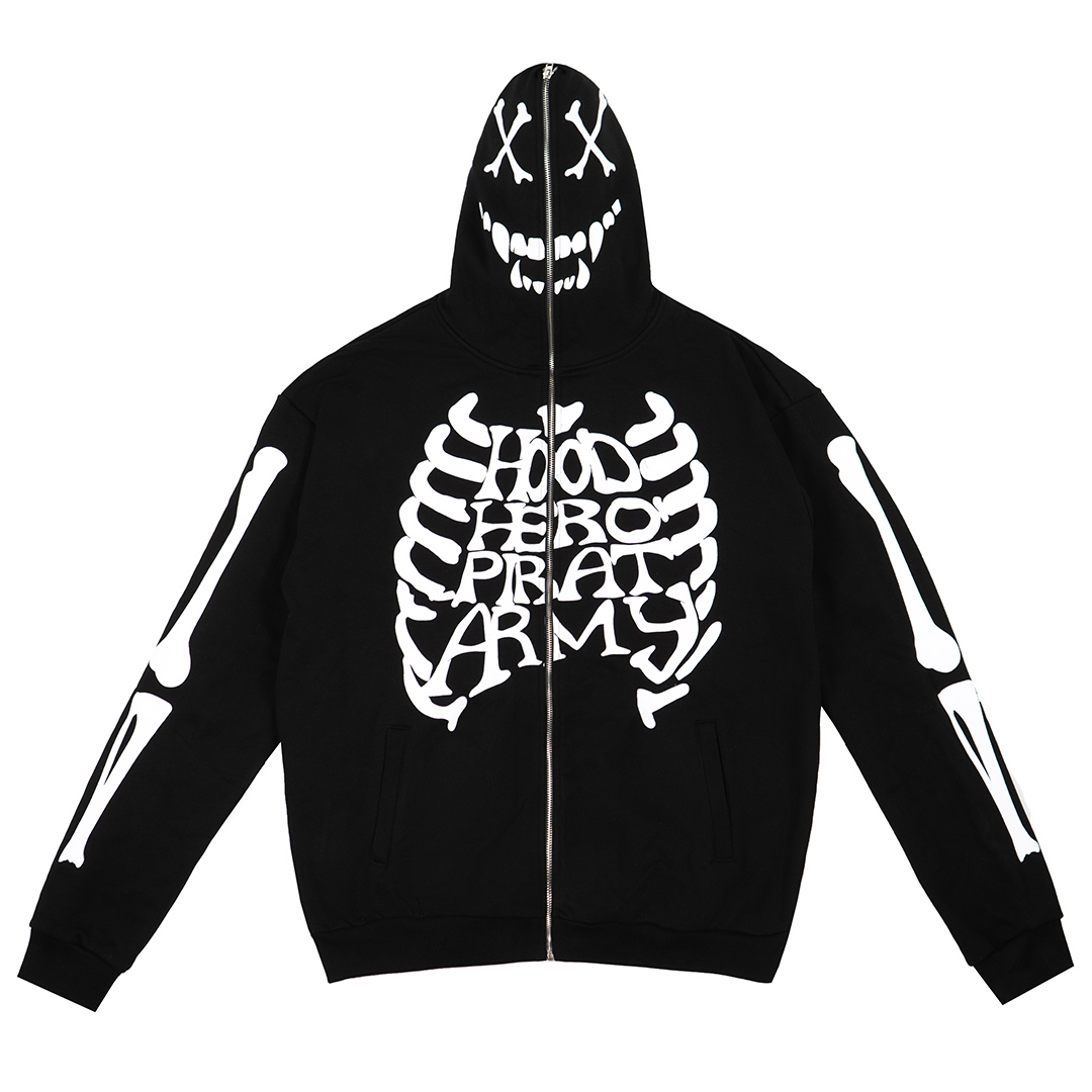 Hoodie Skeleton - Black